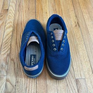 Navy Sperry Slip On Shoes
